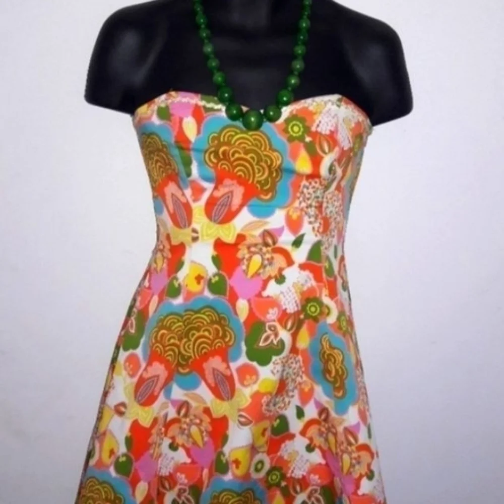 shoshanna Colorful Vintage Party Dress, 2 - Picture 7 of 7